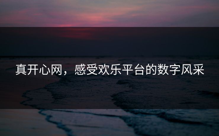 真开心网，感受欢乐平台的数字风采